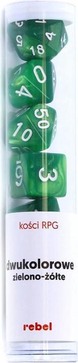 Produktbild Rebel RPG Dice Set - Two Color - Žalias and Geltona