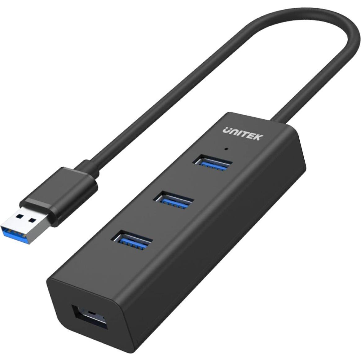 Unitek Y-3089 (USB-A, 4 porte), Docking station + Hub USB, Nero