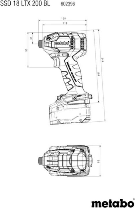 Produktbild Metabo Akku-Schlagschrauber SSD 18 LTX 200 BL (Schlagschrauber)