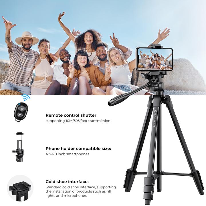 Actual product image K&F Concept B174A1 Magnesium Aluminum Alloy Tripod (Metal)