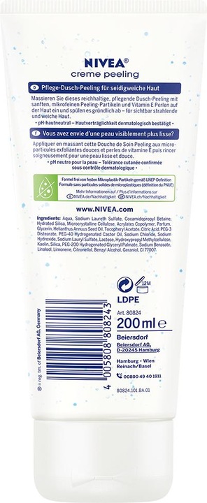 Actual product image NIVEA Care Shower Peeling Cream Soft (200 ml)