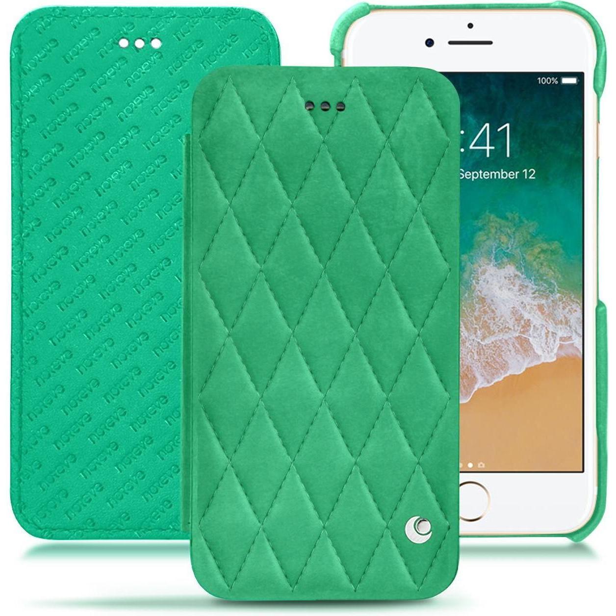 Noreve Lederschutzhülle horizontal (Apple iPhone 7), Smartphone Hülle, Grün