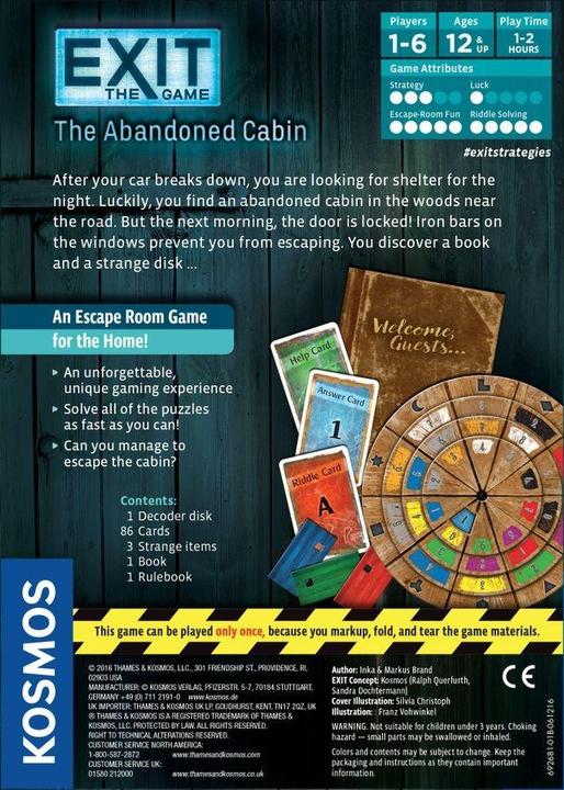 Productafbeelding Kosmos Exit: Het Spel - De Verlaten Hut (Engels)
