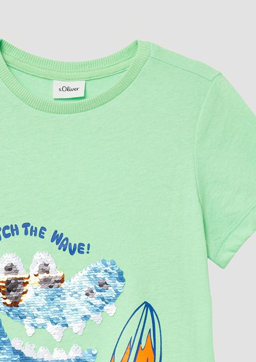 Produktbild S.Oliver T-Shirt Jersey-T-Shirt mit Wendepailletten (104, 110)