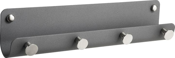 Alco Garderobenleiste 4 Haken Metall mattgrau