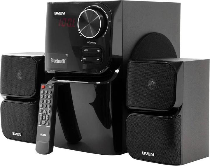 Productafbeelding Sven MS-305, 2.1 luidsprekers, FM, Bluetooth, USB/SD, LED Ekranas, RC-eenheid, uitgangsvermogen 40W (20