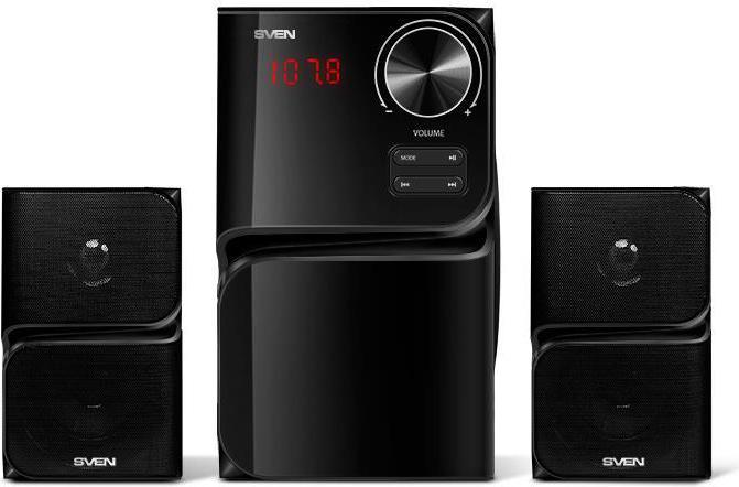 Productafbeelding Sven MS-305, 2.1 luidsprekers, FM, Bluetooth, USB/SD, LED Ekranas, RC-eenheid, uitgangsvermogen 40W (20