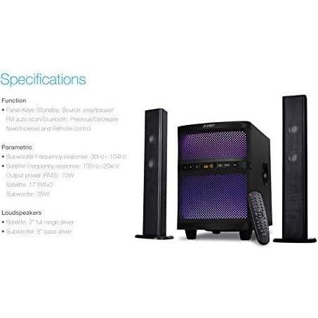 Thumbnail - Fenda Multimedia - Speaker F&D T-200X (17.5Wx2+35W (RMS), Subwoofer Frequency response: 30Hz104 (1 Paar, 70 W), HiFi + H...
