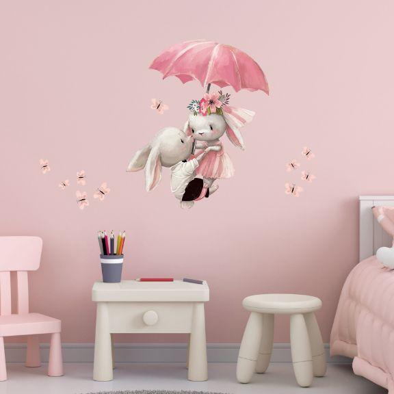 Image du produit Konjac Sponge ROOM Decor SIPO-WS63033 NAKLEJKI NA ŚCIANĘ KRÓLICZKI PARASOLKA