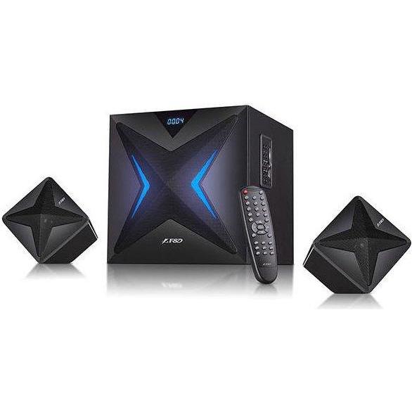 Fenda Multimedia Bluetooth Speakers F&D F550X (2.1 Channel Surround, 56W, 130Hz-20KHz, Subwoofer: 30 (Netzbetrieb), Blue...