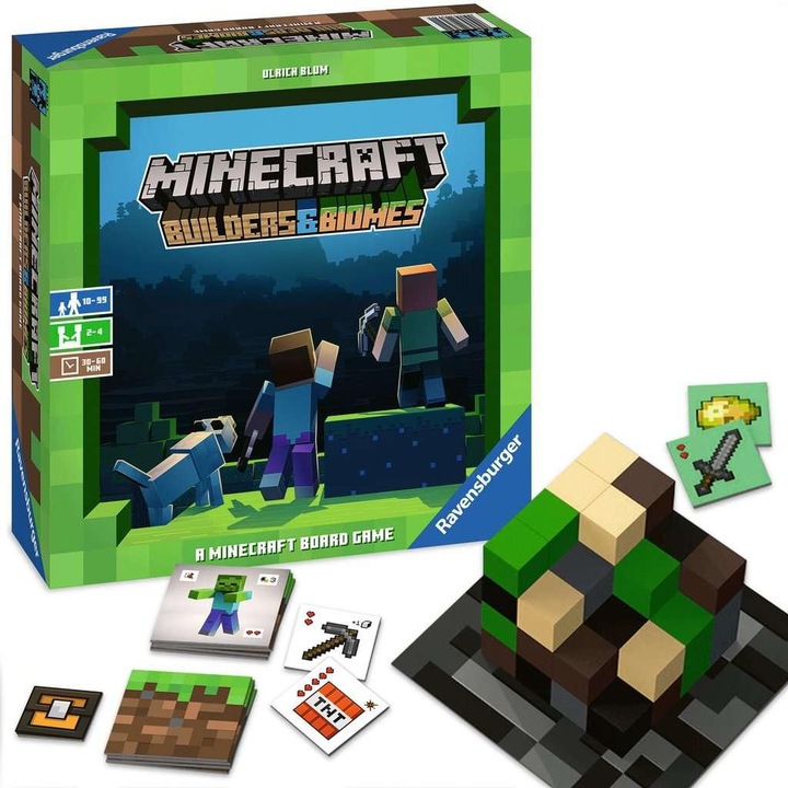 Actual product image Ravensburger board game Minecraft Builders & Biomes (LT, LV, EE), 27088 (Latvian, Lithuanian, Estonian)
