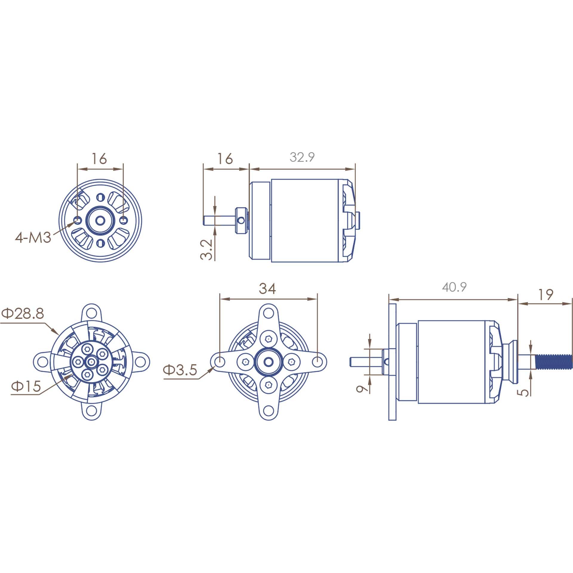 Thumbnail - Planet-Hobby joker 2834-6,5 v3 1250 kv brushless motor