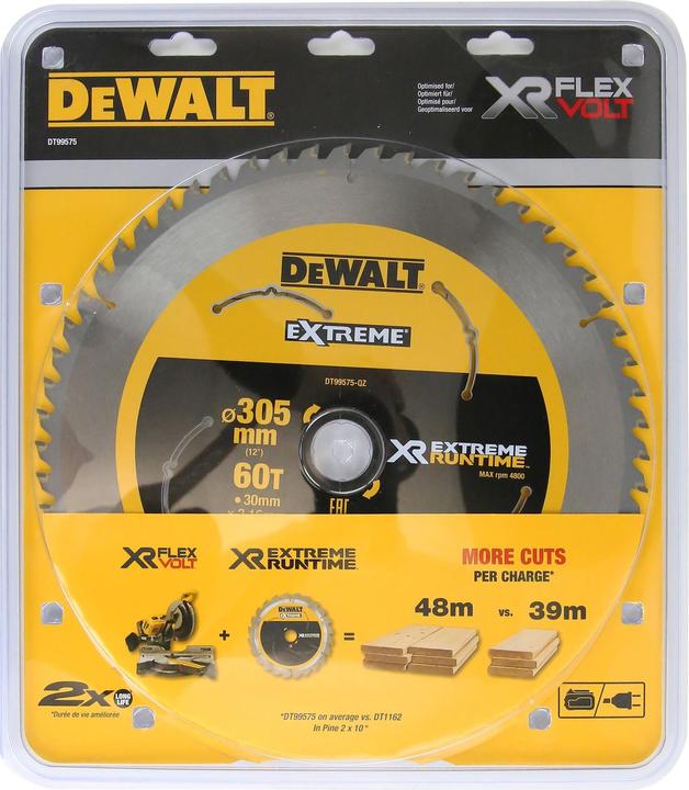 Productafbeelding DeWalt FLEXVOLT Verstekzaagblad 305mmX30mmX60T