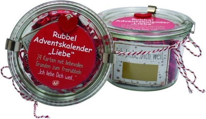 Produktbild Wunderle Rubbel Adventskalender Liebe, 11 x 7.5 cm, Rot