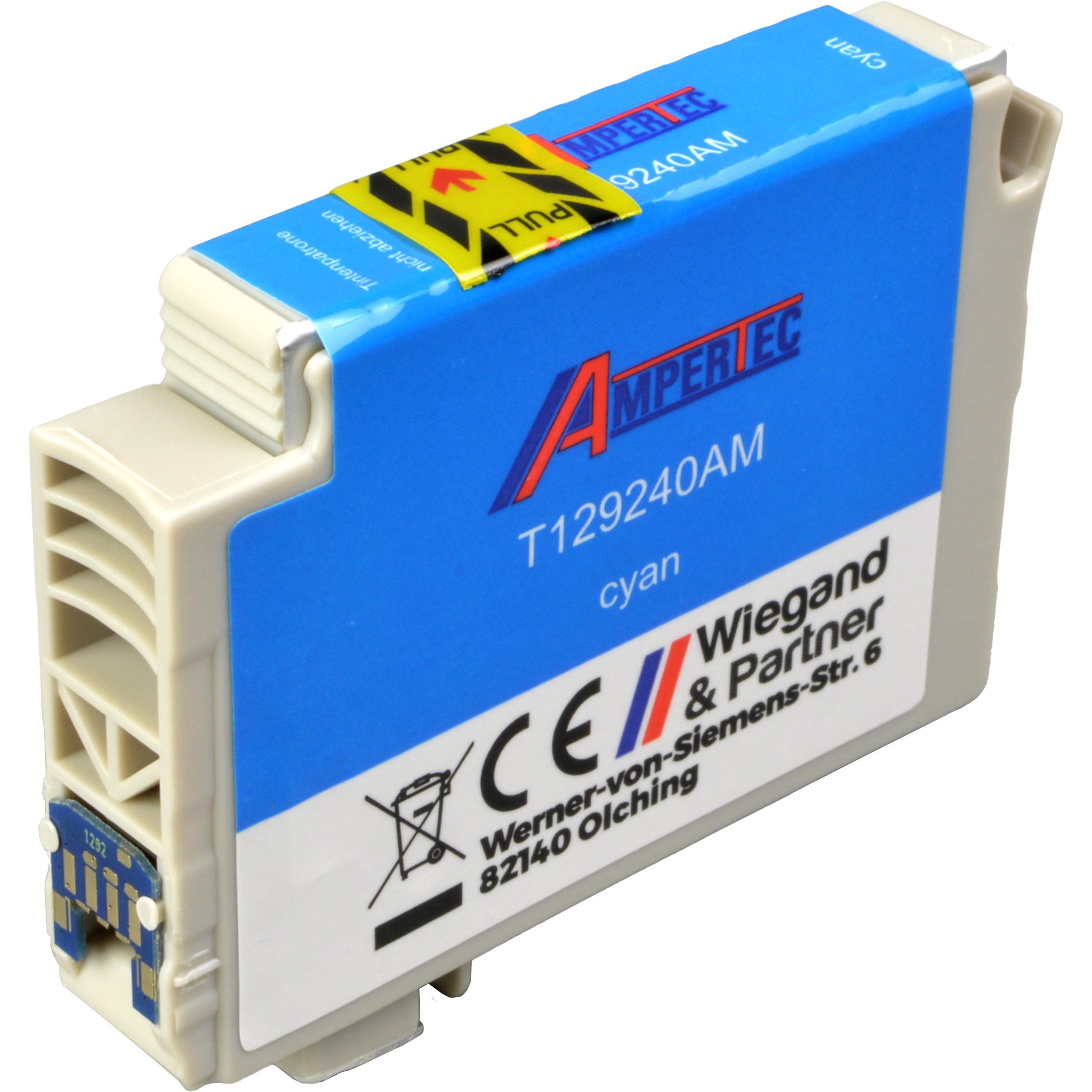 Ampertec, Druckerpatrone, Tinte ersetzt Epson C13T12924010 cyan (C)