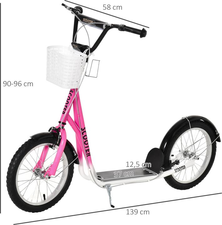 Actual product image Homcom Children's scooter with front basket