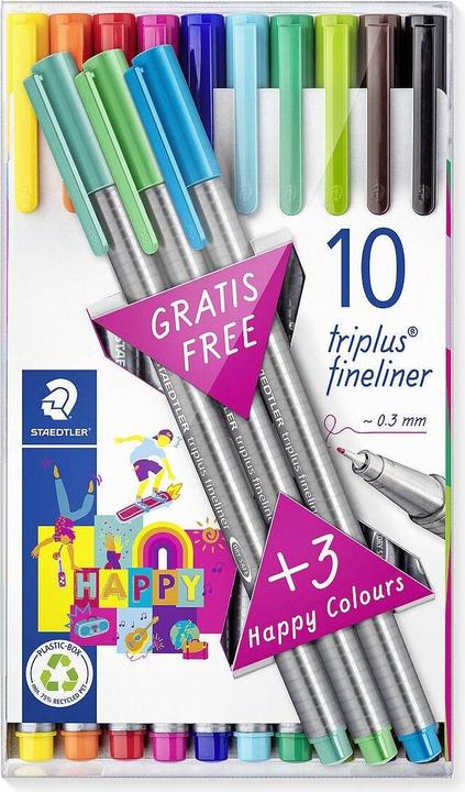 Produktbild Staedtler Fineliner triplus 13ST transp. Box (13 Farben, 10 x)