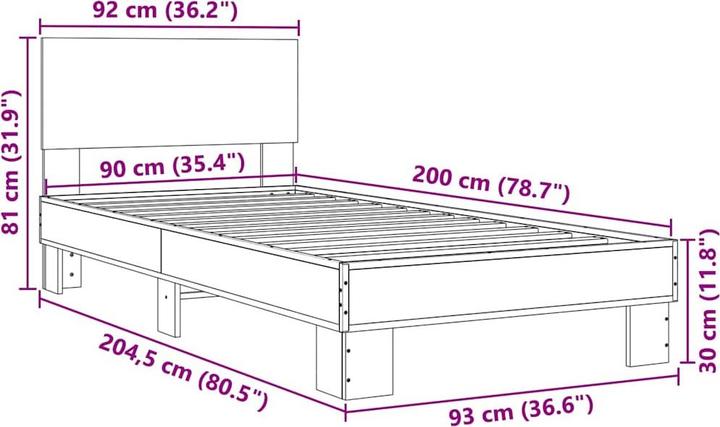 Image du produit vidaXL Bettgestell (200 x 200 cm)