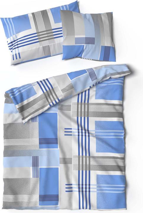 Produktbild Lotus Bettwaren Bettwäsche Jersey Jeffrey blau (Kopfkissenbezug, 50 x 70 cm)