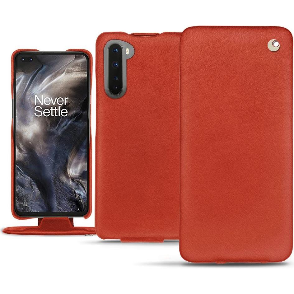 Noreve Lederschutzhülle vertikal (OnePlus Nord), Smartphone Hülle, Orange