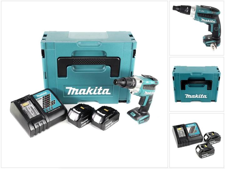 Produktbild Makita DFS 251 RTJ Akku Trockenbauschrauber 18V Brushless + 2x Akku 5,0Ah + Ladegerät + Makpac