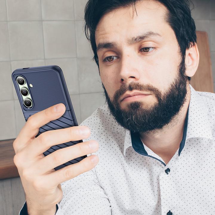 Actual product image Hurtel Thunder Case Hülle für Samsung Galaxy S24 FE Silikon Panzerhülle - Blau (Samsung Galaxy S24 FE)