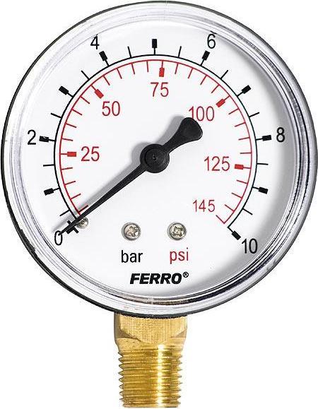 FERRON Manometer 63mm, 1/4" Seitenanschluss M6310R (Messgerätkoffer)