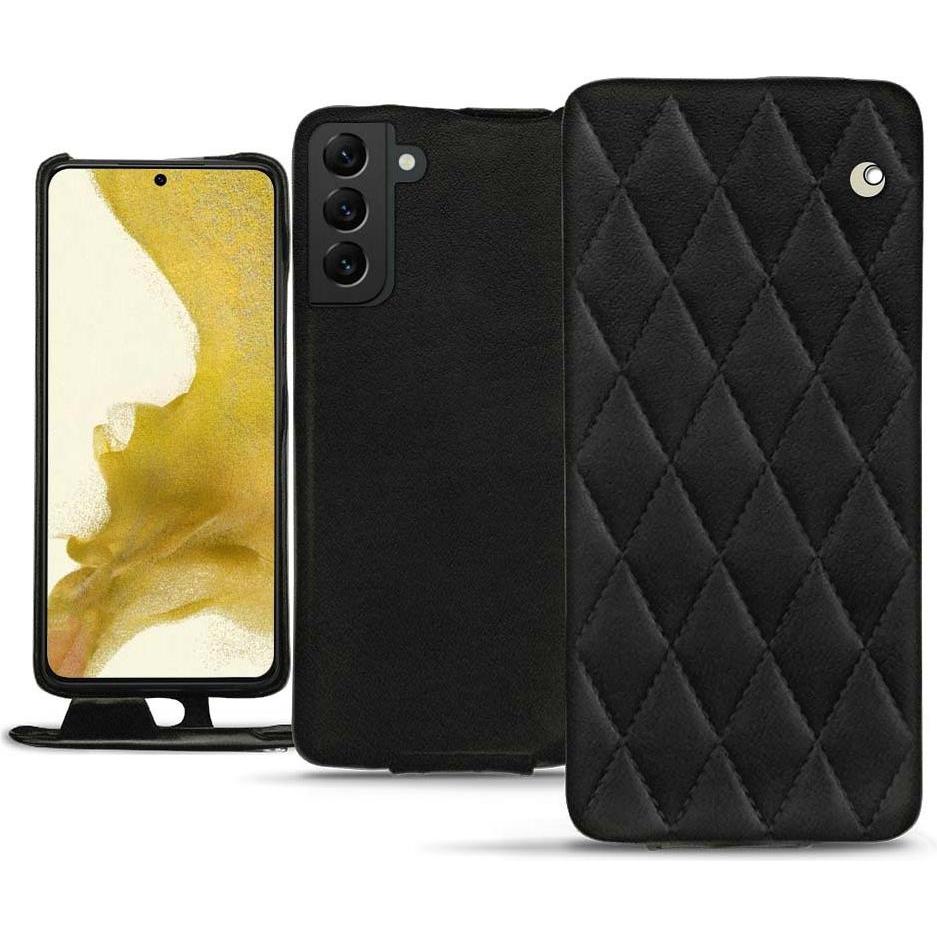 Noreve Lederschutzhülle vertikal (Samsung Galaxy S22), Smartphone Hülle, Schwarz