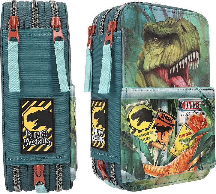 Actual product image Dino World - Triple pencil case danger ( 0411757 )