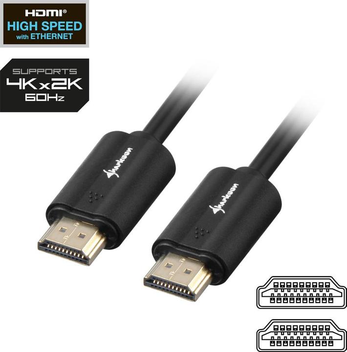 Produktbild Sharkoon HDMI (Typ A) — HDMI (Typ A) (12.50 m, HDMI, 2.0)