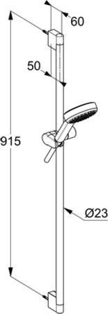 Actual product image Kludi DIVE Set de douche DIVE S, longueur 900mm, douchettes avec 1 type de jet, Eco, 6891005-00