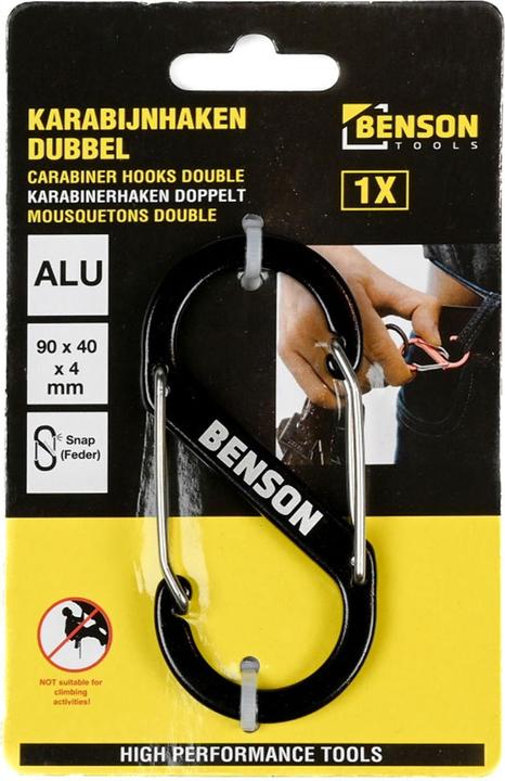 Actual product image Benson Set of 8 double snap hooks, S-clip, 4 x 9 cm