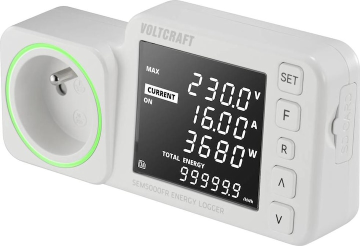 Productafbeelding Voltcraft SEM5000 FR Energiekostenmeter Kostenprognose, alarmfunctie, instelbaar elektriciteitstarief