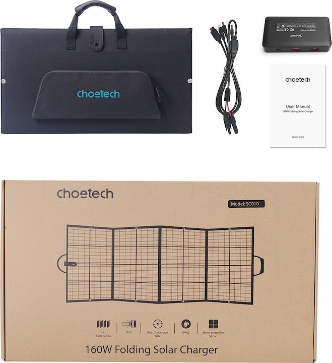 Actual product image Choetech SC010 Solar charger (160 W, 6.50 kg)