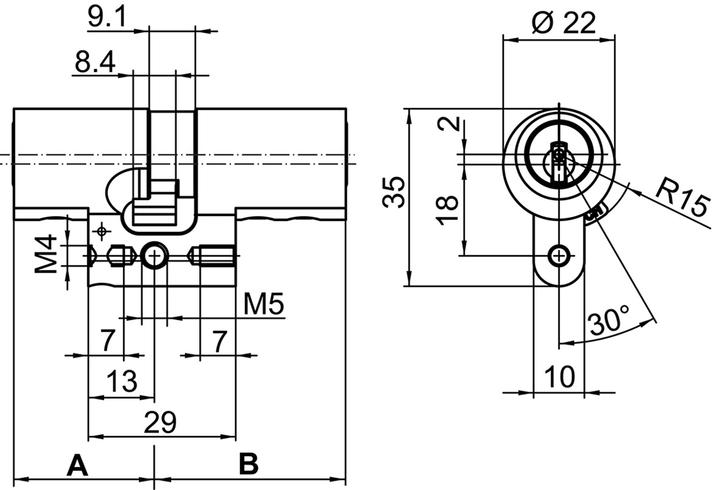 Actual product image Kaba Double cylinder star type M1515 A (Locking cylinder)