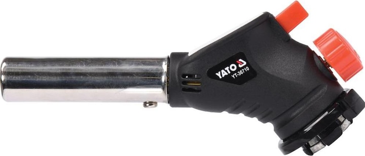 Produktbild Yato Profi Gaslötbrenner mit Piezo-Zündung | EN417-Anschluss | 1 kW | 1000°C | Bunsenbrenner Lötbren