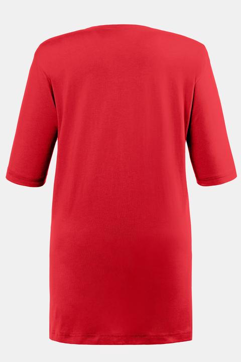 Actual product image Ulla Popken Basic Round Neck Short Sleeve Relaxed Fit Tee (60)