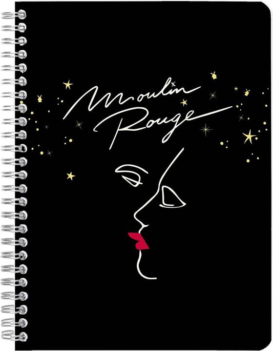 Image du produit Clairefontaine Moulin Rouge, Notizbuch mit Doppelspirale A5 14,8x21 cm, 74 Blatt, liniert, sortiert - (A5, À rayures, Couverture souple)