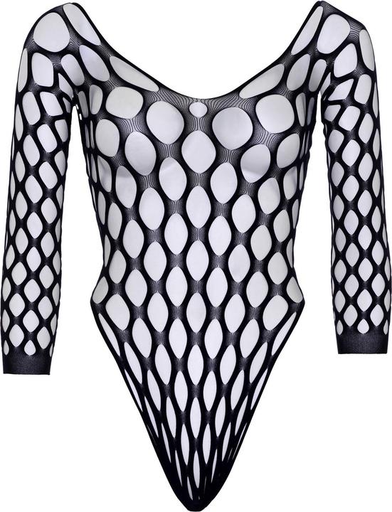 Actual product image Leg Avenue Pothole net sleeve bodysuit (One size)