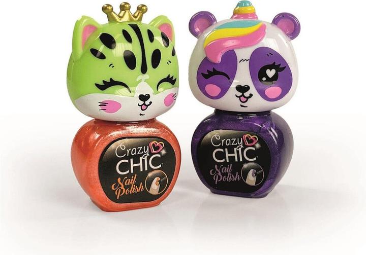 Actual product image Clementoni Crazy Chic - Lovely Animals Nail Polish - Purple & Orange (18842)