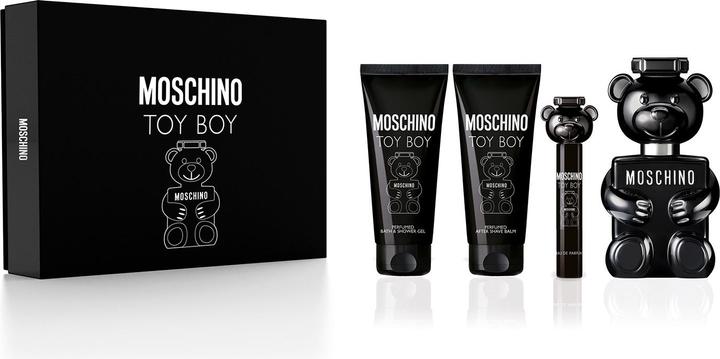 Immagine prodotto Moschino Natale 2022 Eau de Parfum 100 / 10 / Gel bagno e doccia G / Balsamo dopobarba (Set di profumi)