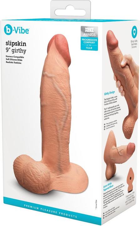 Actual product image Earthly Body B-Vibe Slipskin 9 Inch Girthy