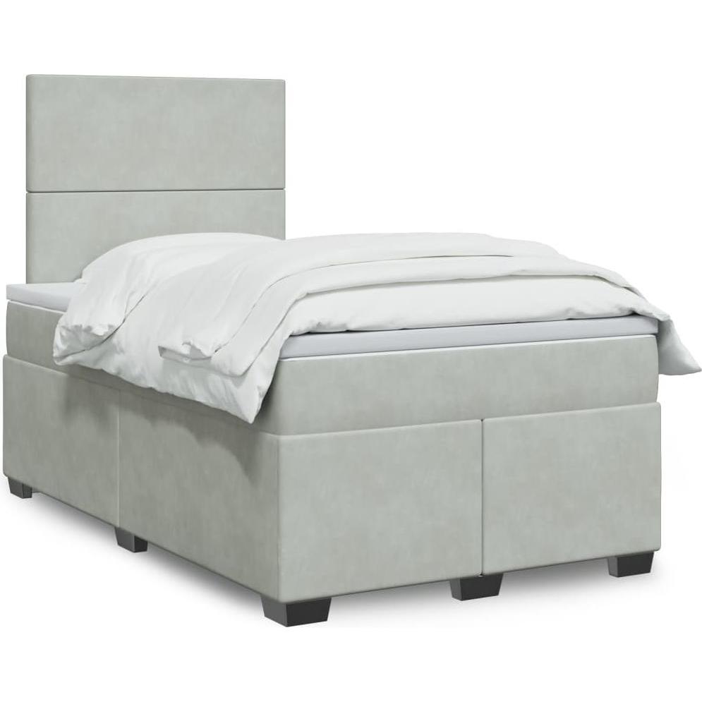VidaXL, Bett, Bo x springbett mit Matratze 120 x 200 cm Samt (120 x 200 cm)