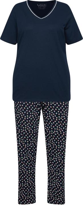 Image du produit Ulla Popken Pyjama à pois, poches, manches courtes et col en V (42, 44)