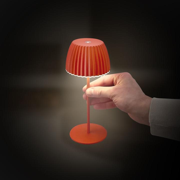 Produktbild Briloner Brilo unplugged RIFFLE Akku Mini Tischleuchte mit Lichtkante - Orange (150 lm)