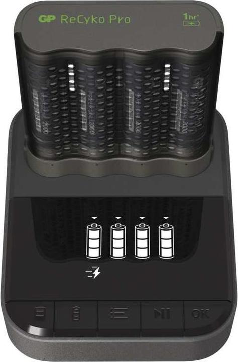 Produktbild GP Batteries GP Pro P461 nabíječka, USB, 60 min. + 4x AA Recyko+ 2700 (1 Stk., AA, AAA)