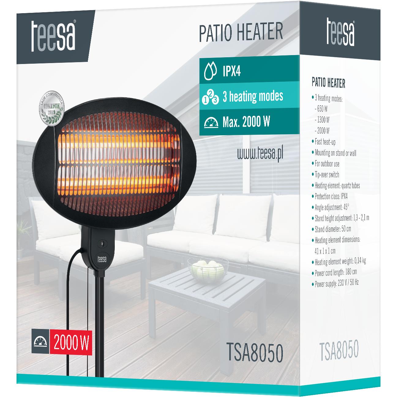 Thumbnail - Teesa Fan Electric patio heater, Heizkörper, Schwarz