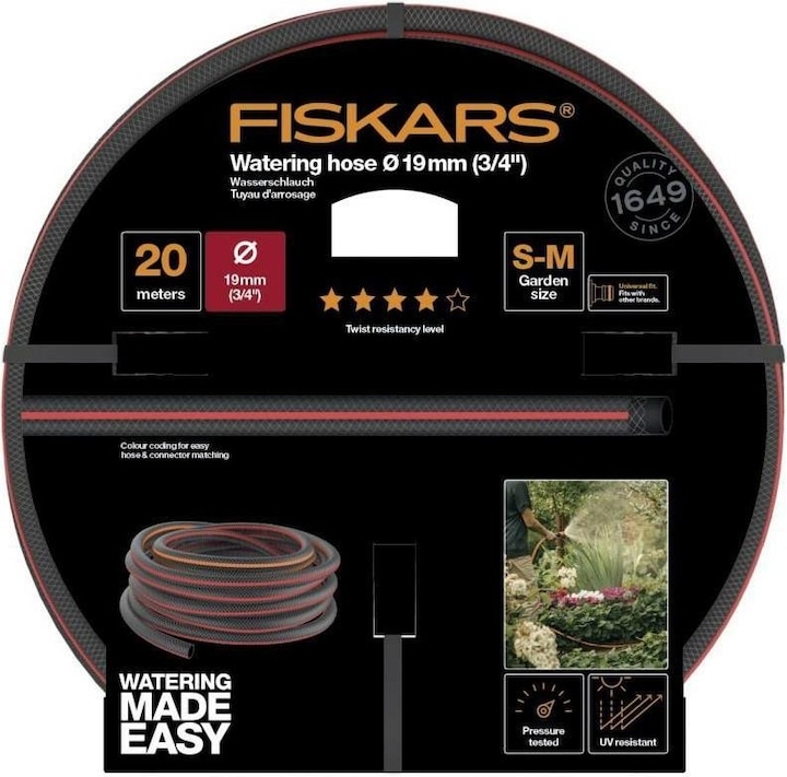 Actual product image Fiskars Watering hose 19mm (3/4 ") 20m Q4, 1027110 (20 m, 19 mm)