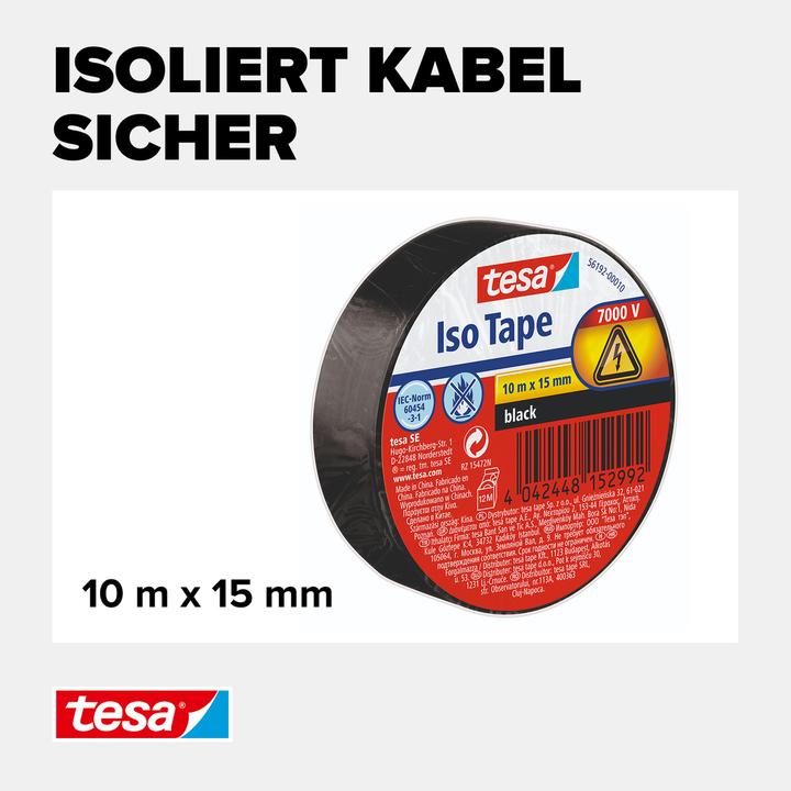 Actual product image tesa Electrical insulating tape, heat-resistant adhesive tape for insulating, repairing & bundling (15 mm)