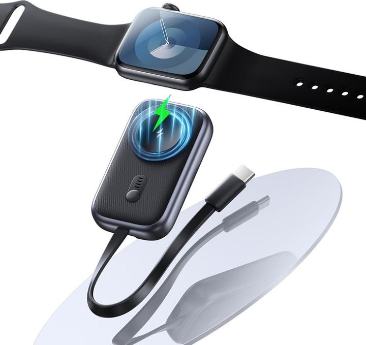 Actual product image Usams Inductive charger for Apple Watch CD245 2-in-1 with 1200mAh powerbank + USB-C cable tarnish (5 W)